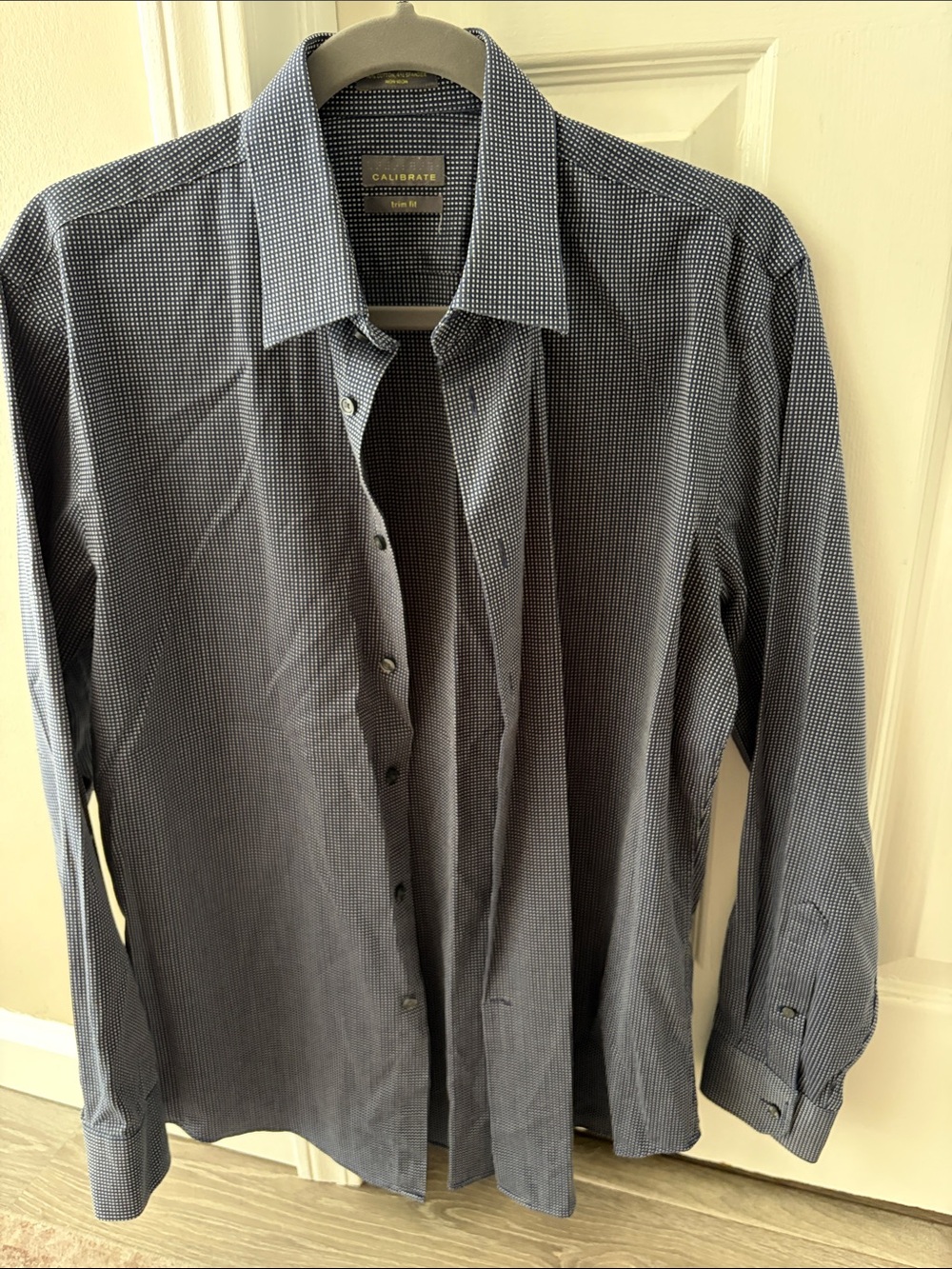 Blue Micro-Check Dress Shirt